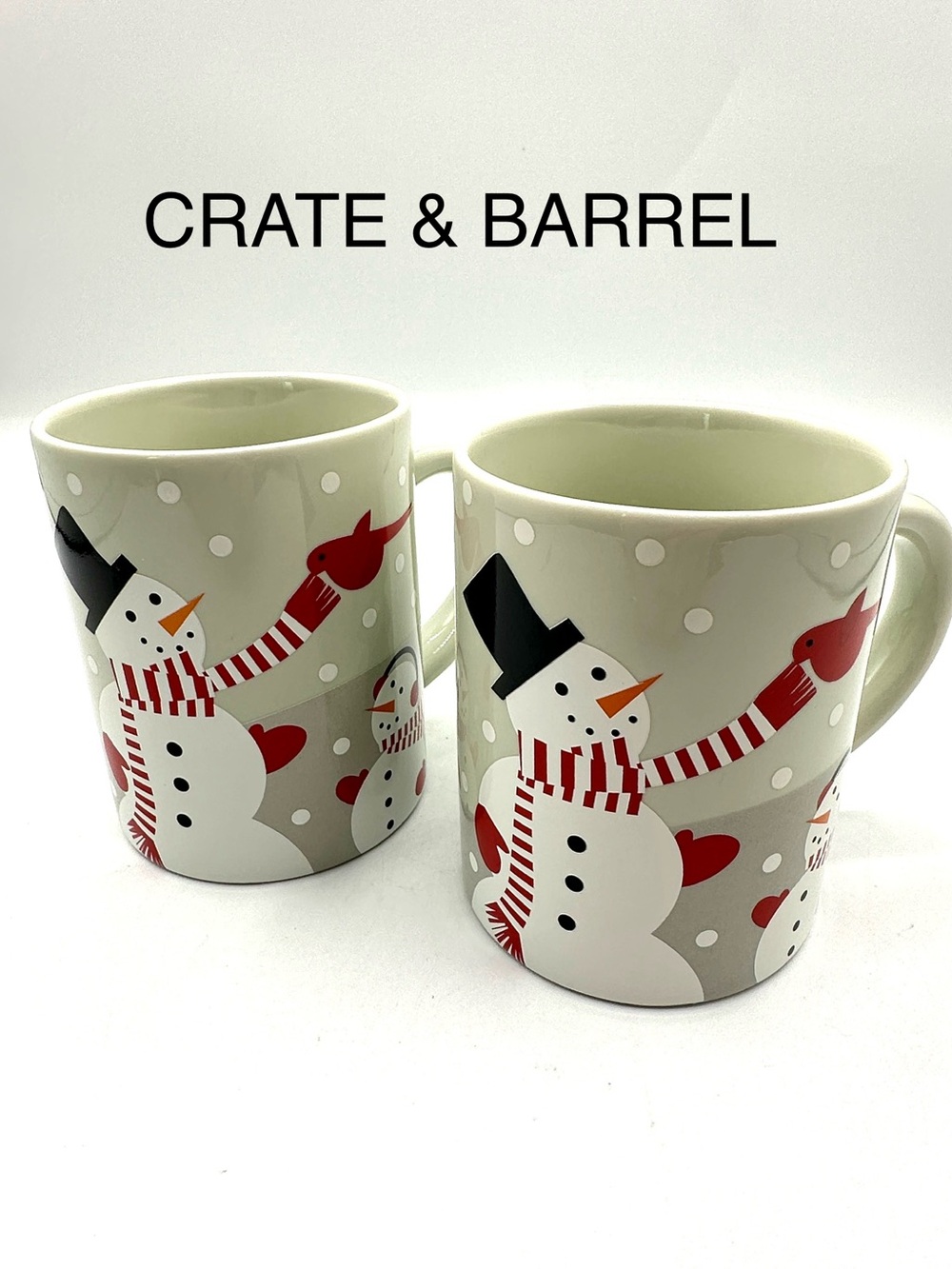 2 Crate&Barrel Holiday Santa Mugs. Joan Anderson 2017